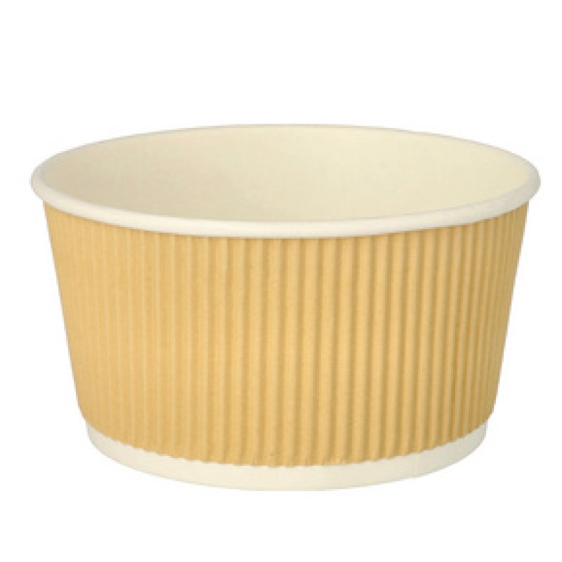 PAPSTAR Gobelet à soupe "pure" Ripple Wall, 520 ml, beige