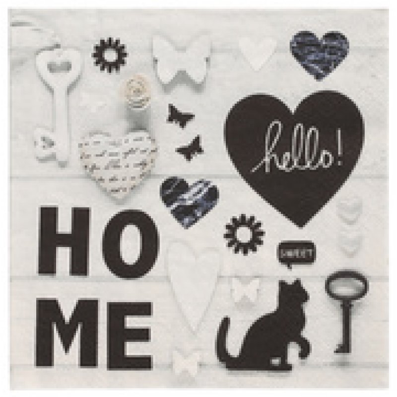 PAPSTAR Serviette à motif "Home", 330 x 330 mm