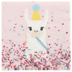 PAPSTAR Serviette à motif "Lama Party", 330 x 330 mm