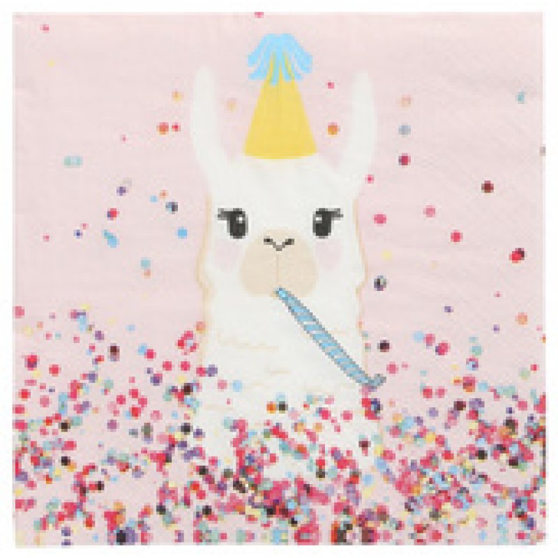 PAPSTAR Serviette à motif "Lama Party", 330 x 330 mm