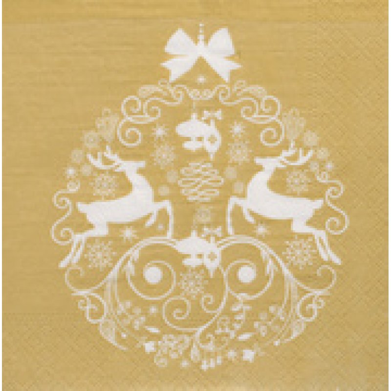 PAPSTAR Serviette à motif de Noël "Deers Couple", or