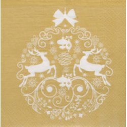 PAPSTAR Serviette à motif de Noël "Deers Couple", argent
