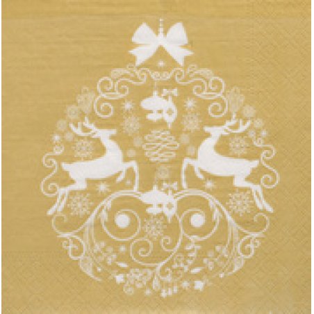 PAPSTAR Serviette à motif de Noël "Deers Couple", argent