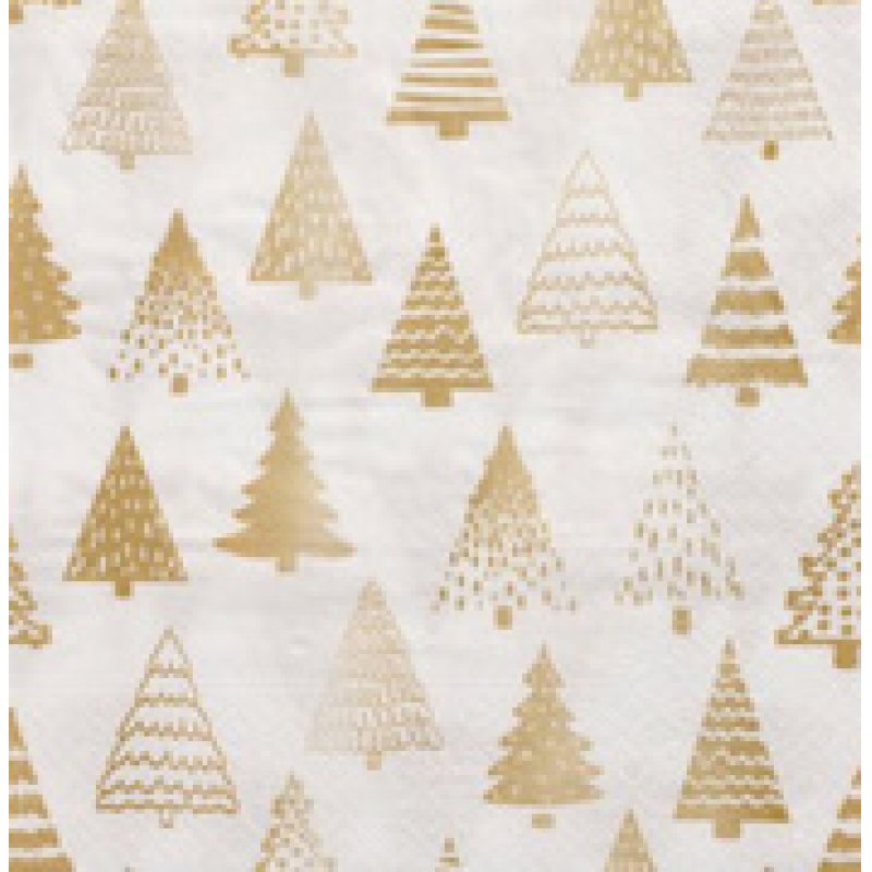 PAPSTAR Serviette à motif de Noël "Pine Forest", or