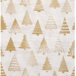PAPSTAR Serviette à motif de Noël "Pine Forest", argent