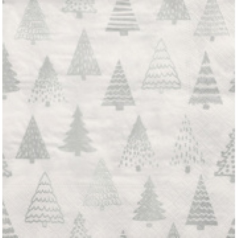 PAPSTAR Serviette à motif de Noël "Pine Forest", argent