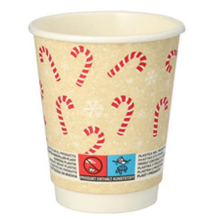 PAPSTAR Gobelet en carton "Candy Canes", 0,2 l