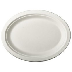 PAPSTAR Assiette en canne à sucre "pure", ovale, 260x220 mm