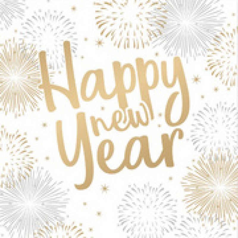 PAPSTAR Serviette à motif réveillon "Happy New Year"