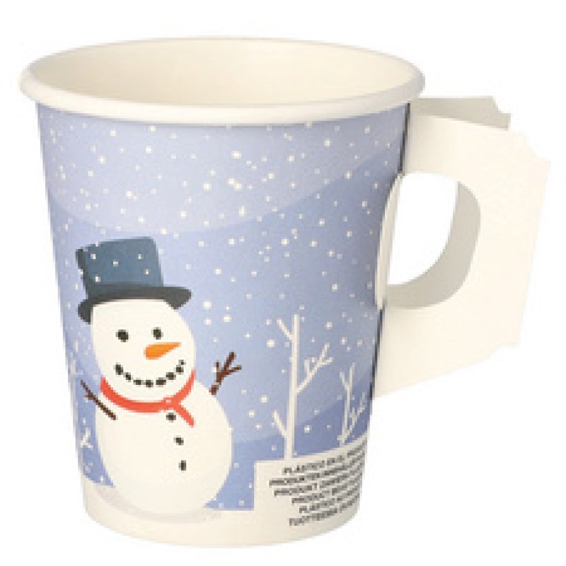 PAPSTAR Gobelet en carton avec anse "Snowtime", 0,2 l
