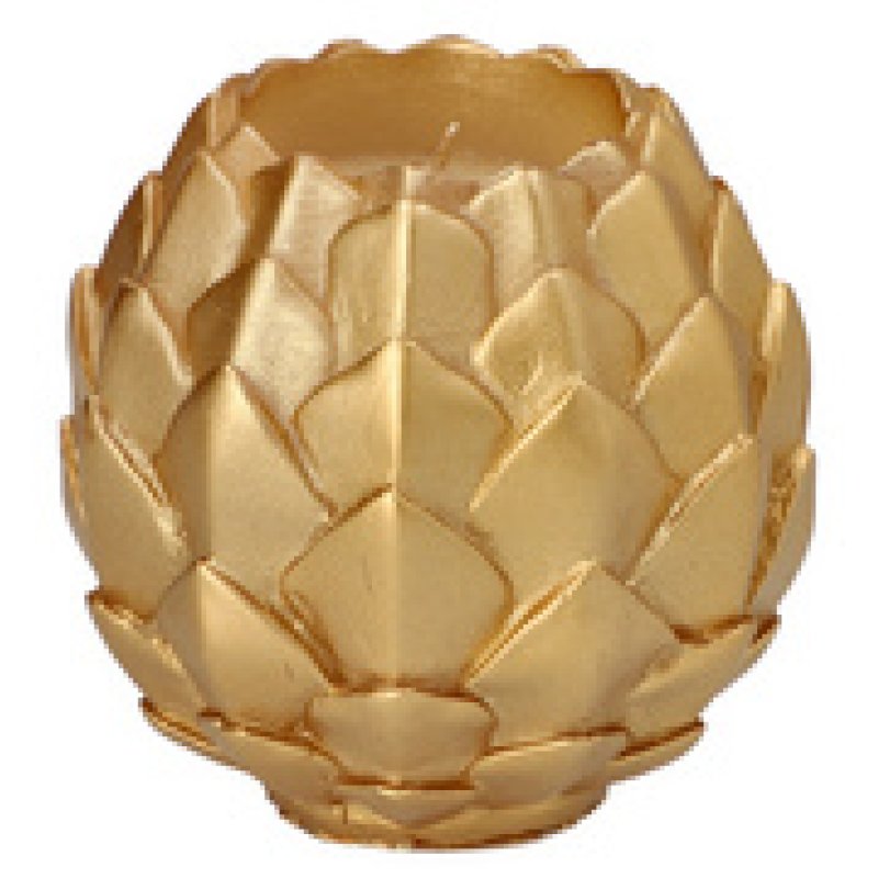 STARPAK Bougie sphérique "Pine Cone", argent