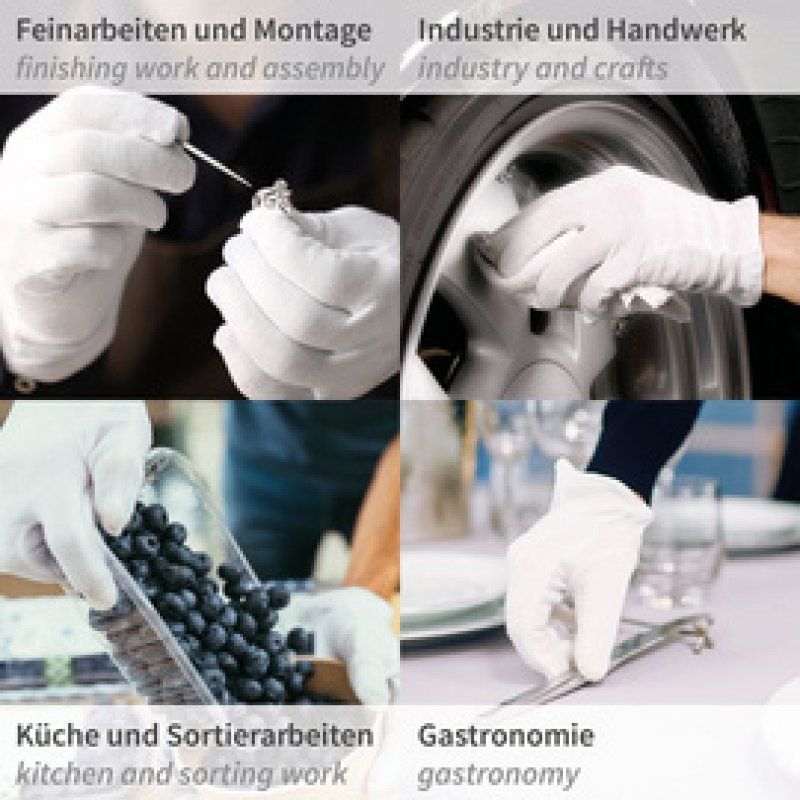 HYGOSTAR Gant en coton Blanc, M, 1 paire, blanc