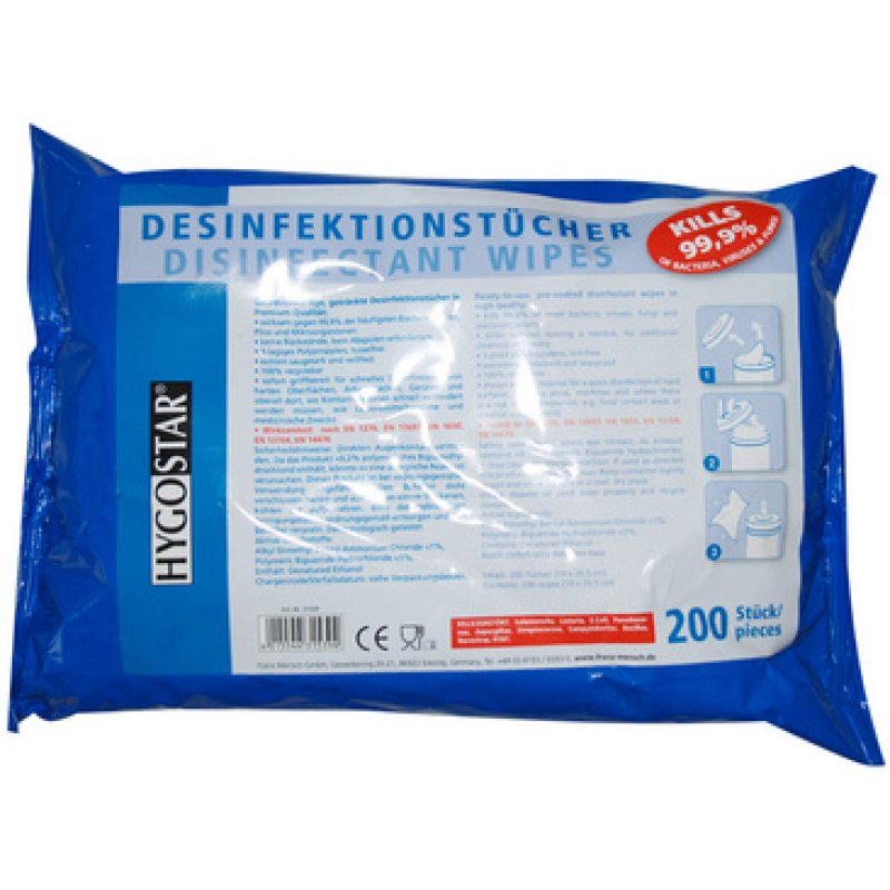 HYGOCLEAN Desinfektionstücher, 200 x 200 mm, 200er Spender