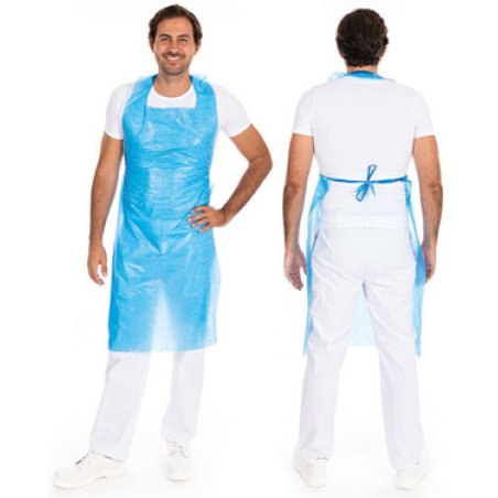 HYGONORM Tablier LDPE usage unique, bouchardé, blanc