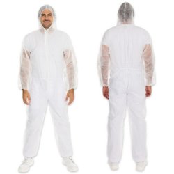 HYGONORM Combinaison PP LIGHT avec capuche, blanc, L