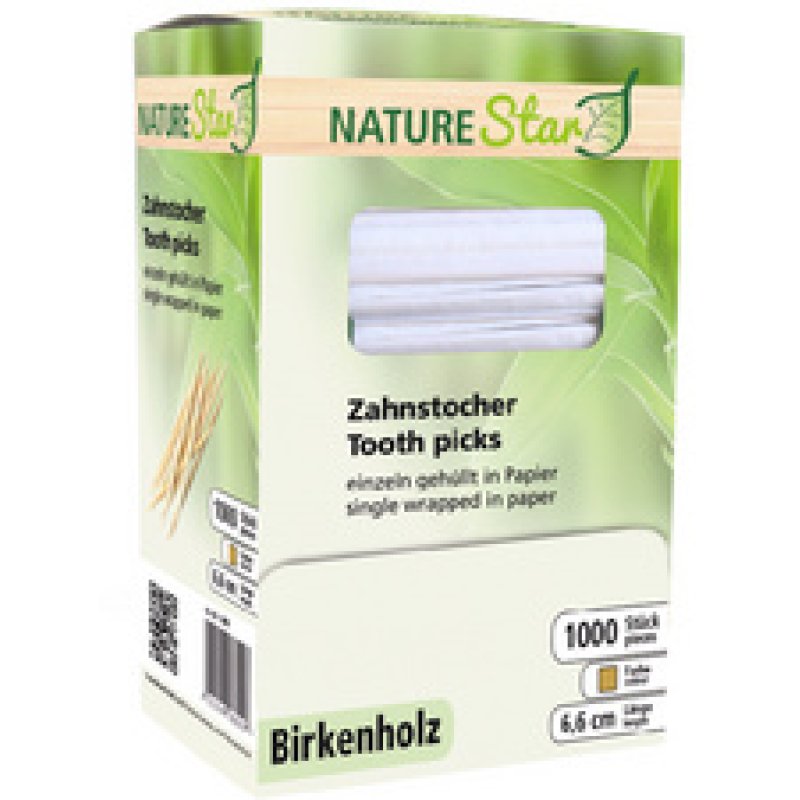 NATURE Star Cure-dent, en bois, sous emballage