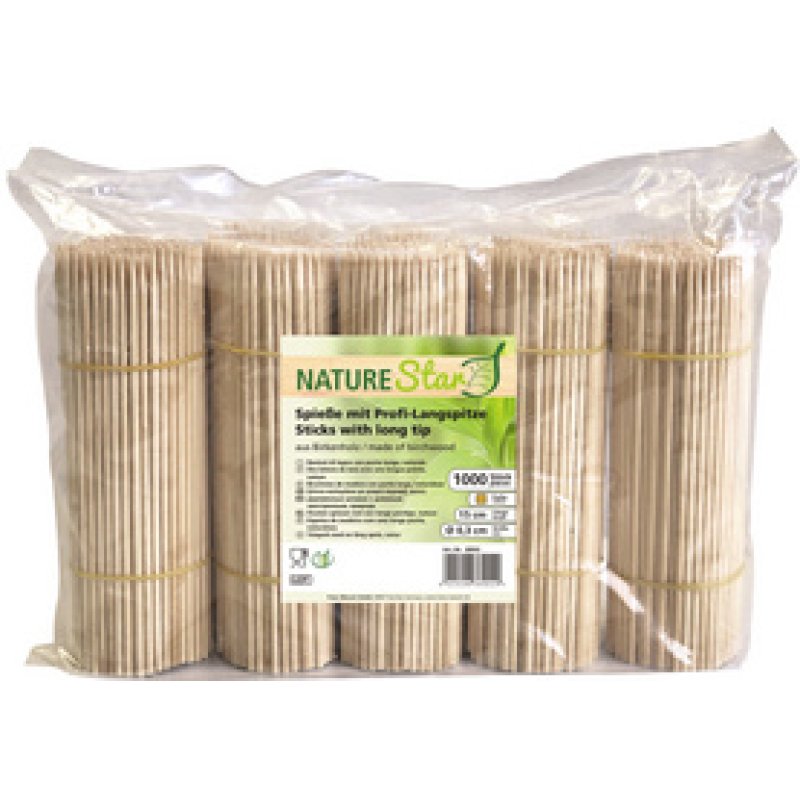 NATURE Star Pique à brochette, en bois, longueur: 400 mm
