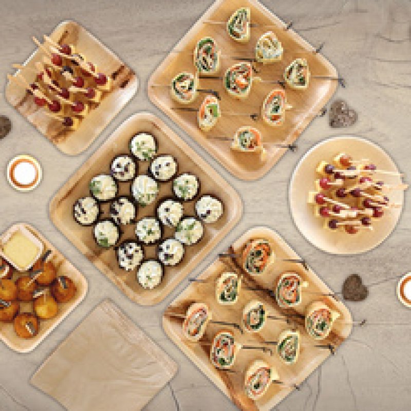 NATURE Star Assiette en feuille de palmier, rond, 200 mm