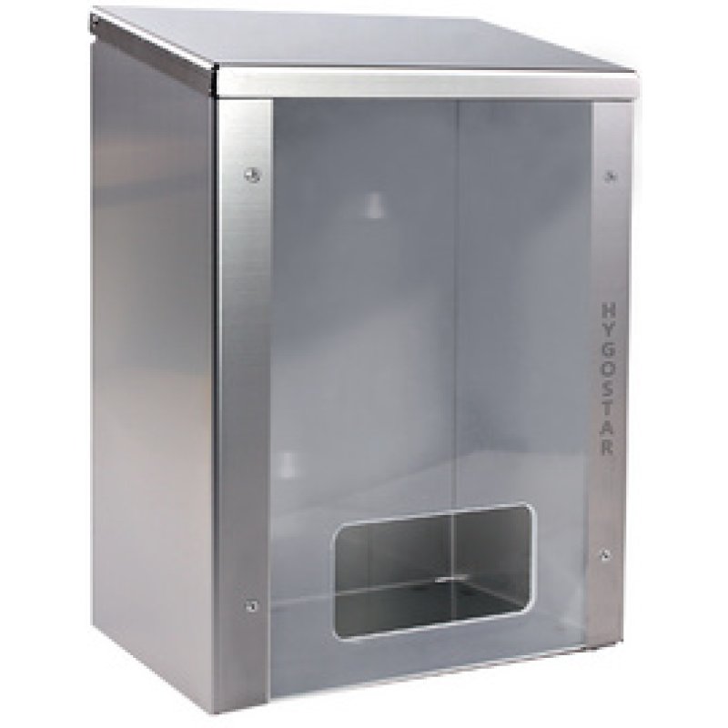 HYGOSTAR Distributeur acier inox, fenêtre plexi, argent