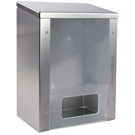 HYGOSTAR Distributeur acier inox, fenêtre plexi, argent