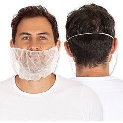 HYGOSTAR Couvre-barbe en PP non tissé, taille unique, blanc