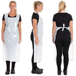 HYGONORM Tablier à bavette en LDPE, 35 microns, blanc