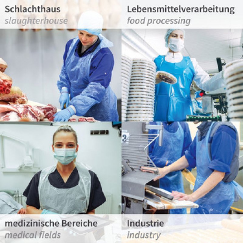 HYGONORM Tablier à bavette en LDPE, 35 microns, blanc