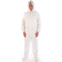 HYGOSTAR Combinaison PP avec capuche, XXL, blanc