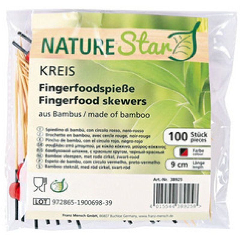 NATURE Star Pique apéritif Disc, en bambou, longueur: 90 mm
