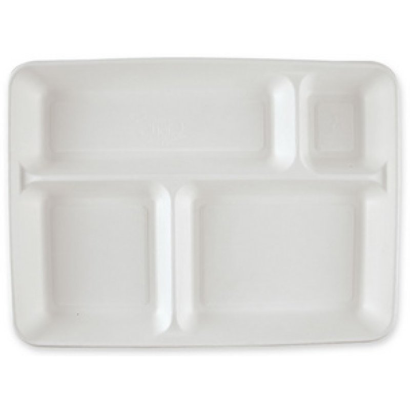 NATURE Star Plateau repas en canne à sucre, 4 compartiments