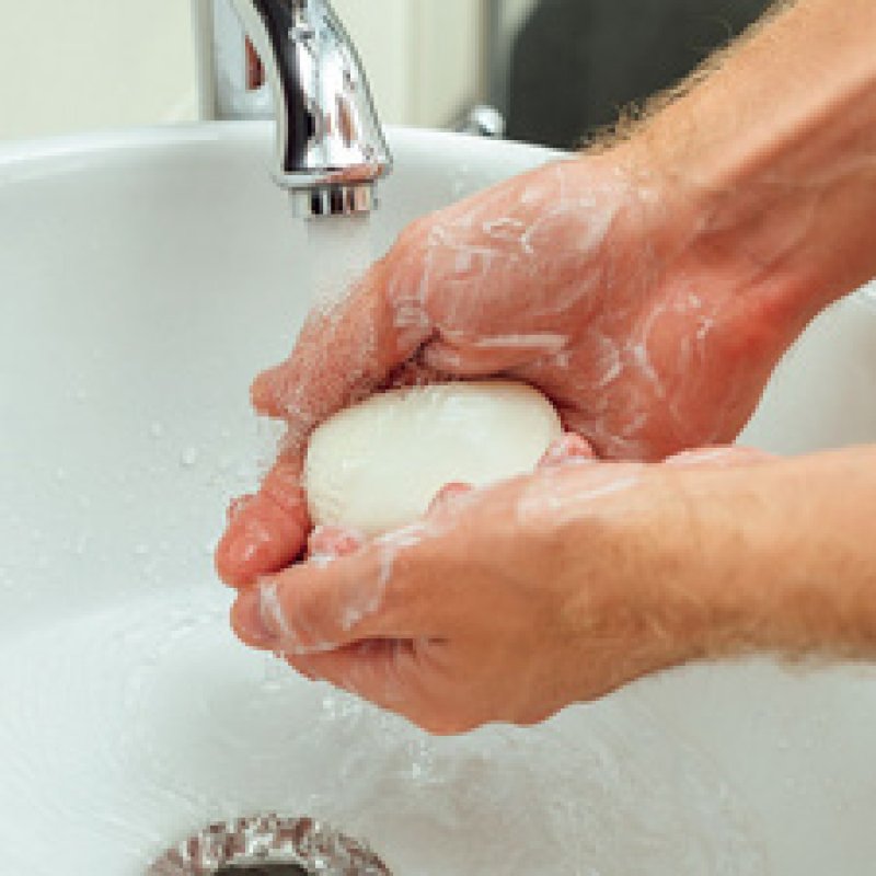 HYGOSTAR Mini-savon pour les mains, diamètre: 40 mm, blanc