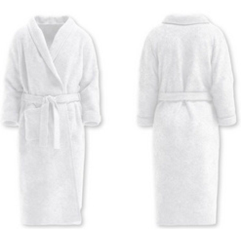 HYGOSTAR Peignoir de bain à col châle, taille M, blanc