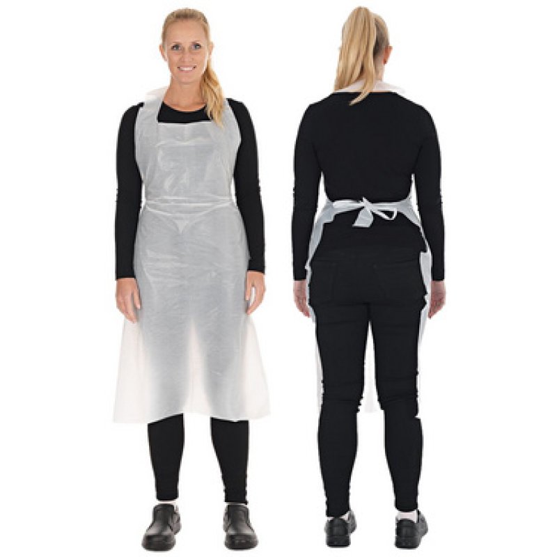 HYGONORM Tablier LDPE usage unique, bouchardé, bleu