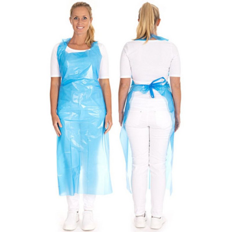 HYGONORM Tablier jetable LDPE, 33 my, gaufré, bleu