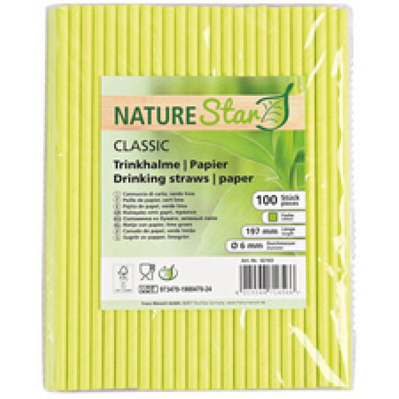 NATURE Star Paille en papier CLASSIC, 197 mm, blanc