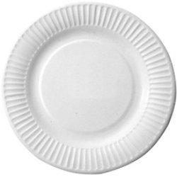 NATURE Star Assiette en carton, rond, 230 mm, blanc