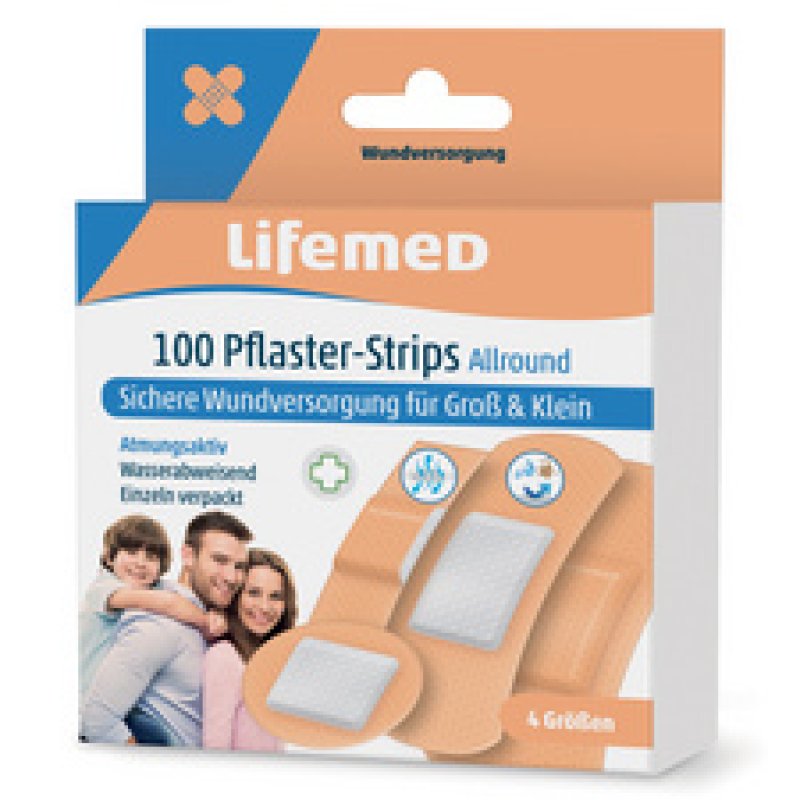 Lifemed Pansements "Allround", pack de 100, couleur chair