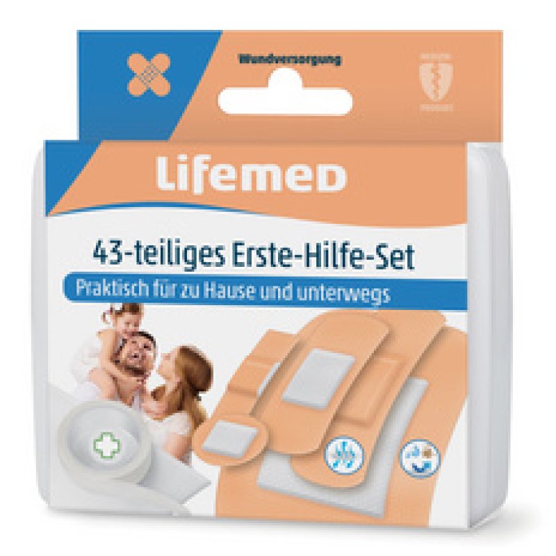 Lifemed Kit de pansements de premiers secours, 43 pièces
