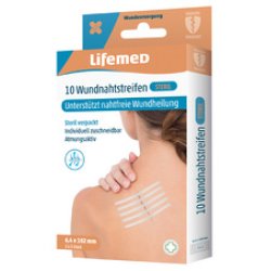 Lifemed Bande de suture cutanée stérile, boîte de 10, blanc