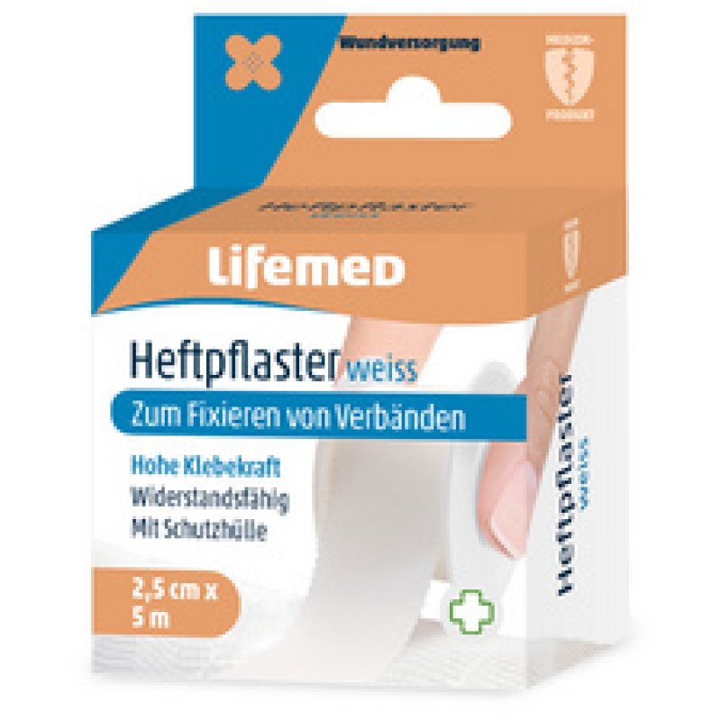 Lifemed Sparadrap "Classic", blanc, 25 mm x 5,0 m