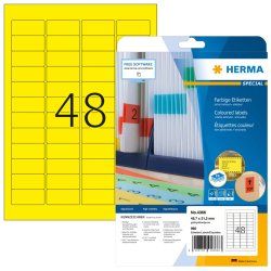 HERMA Étiquettes couleur A4 45.7x21.2 mm, jaunes, papier mat, 960 pcs