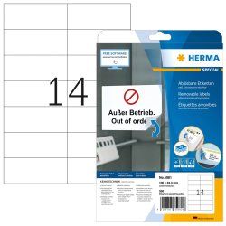 HERMA Removable labels A4 105x42.3 mm white Movables/removable paper matt 350 pcs.