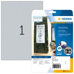HERMA Etiquette en film SPECIAL, 210 x 297 mm, argent