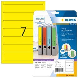 HERMA File labels A4 192x38 mm yellow paper matt opaque 140 pcs.