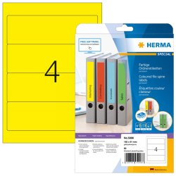 HERMA Etiquette dos de classeur SPECIAL, 192 x 61 mm, jaune