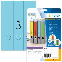 HERMA File labels A4 61x297 mm blue paper matt opaque 60 pcs.
