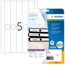HERMA Etiquette dos de classeur SPECIAL, 34 x 297 mm, blanc