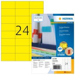 HERMA Coloured Labels A4 70x37 mm yellow paper matt 2400 pcs.