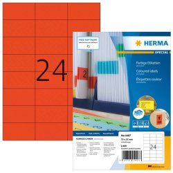HERMA 4407 étiquette auto-collante Rectangle Permanent Rouge 2400 pièce(s)