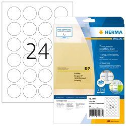 HERMA Sea labels A4 Ø 40 mm round transparent extra strong adhesion film matt 600 pcs.